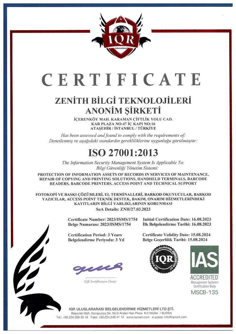ISO 27001 Belgesi 2024